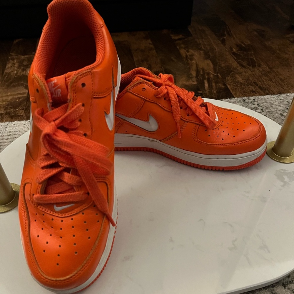 Nike Men's Air Force 1 low retro 40th anniversary edition Orange Athletic Shoes